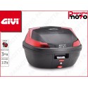 B37N BAULETTO GIVI MOTO SCOOTER MONOLOCK 37 LT CATADIOTTRI ROSSI CON PIASTRA