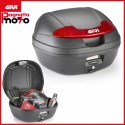 E340N2 BAULETTO GIVI MOTO SCOOTER MONOLOCK 34 LT CATADIOTTRI ROSSI CON PIASTRA