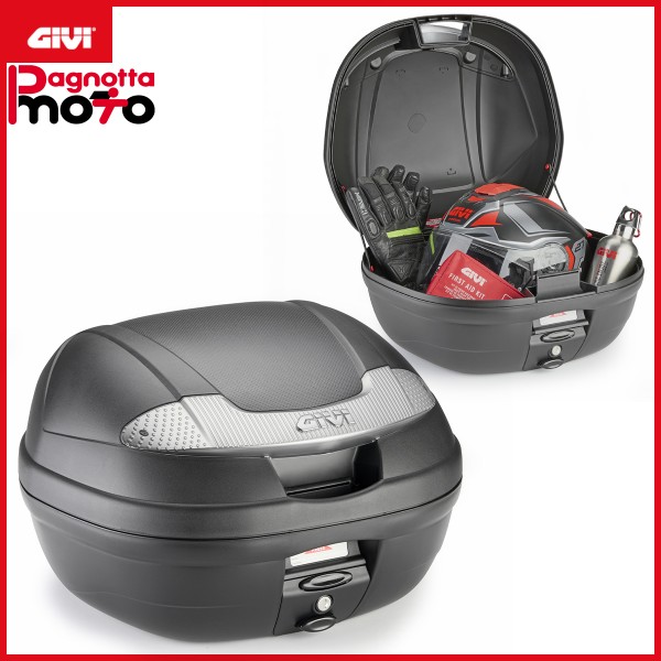 E340NT2 BAULETTO GIVI MOTO SCOOTER MONOLOCK 34 LT CATADIOTTRI ARGENTO CON PIASTRA