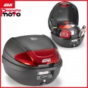 E300N2B BAULETTO GIVI MOTO SCOOTER MONOLOCK 30 LT CATADIOTTRI ROSSI CON PIASTRA