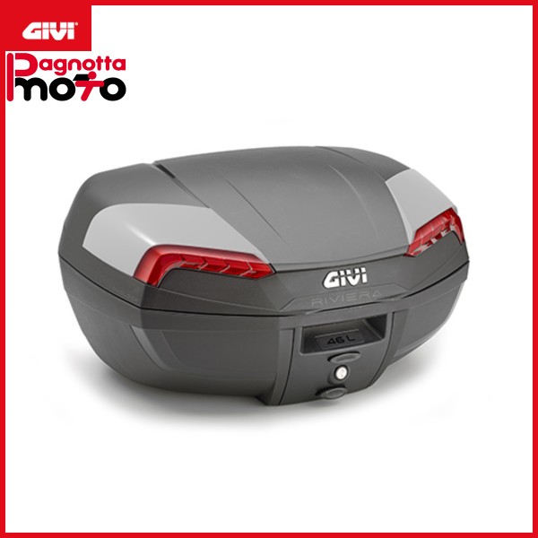 E46N2 BAULETTO GIVI MOTO SCOOTER MONOLOCK 46 LT CATADIOTTRI ROSSI CON PIASTRA