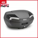 E46NT2 BAULETTO GIVI MOTO SCOOTER MONOLOCK 46 LT CATADIOTTRI ARGENTO CON PIASTRA